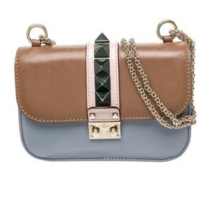 Valentino Garavani Chic Two-Tone Leather Crossbody Rock Stud Collection